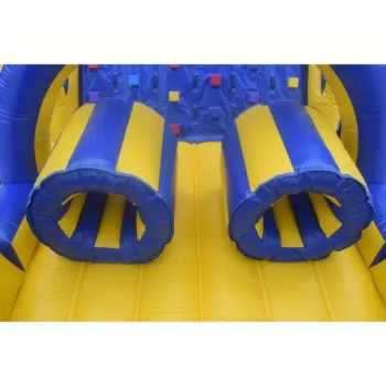 Dmuchany tor przeszkód 12 m żółto-niebieski – atrakcja dmuchana dla dzieci i dorosłych